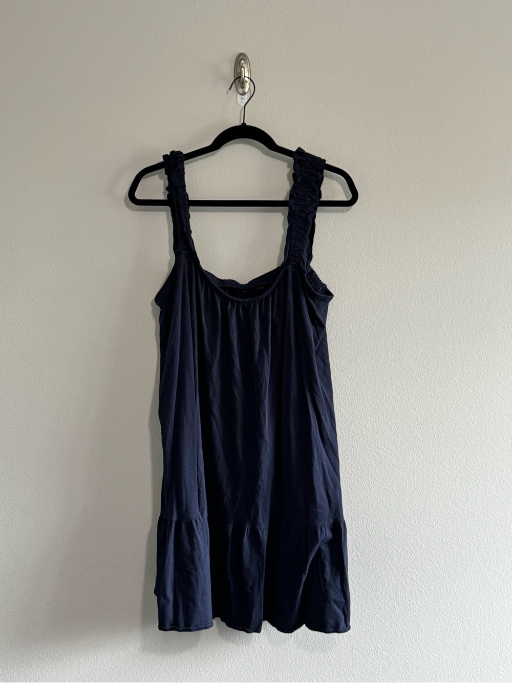 J. Crew Navy Casual Dress with Ruffled Straps